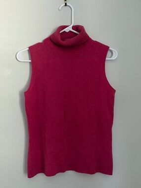 Vintage Cashmere sleeveless turtleneck - small